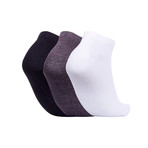 Mistral // Unisex No Show Basic Socks // Set Of 3 (White)