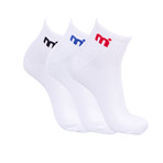 Mistral // Unisex Quarter Basic Socks // Set Of 3 (White)