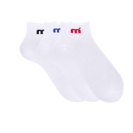 Mistral // Unisex Quarter Basic Socks // Set Of 3 (White)