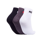 Mistral // Unisex Quarter Basic Socks // Set Of 3 (White)