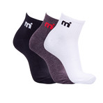 Mistral // Unisex Quarter Basic Socks // Set Of 3 (White)