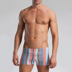 Striped Swimming Boxers // Blue + Red (S)