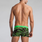 Fern Patterned Swimming Boxers // Brown + Green (S)