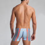 Striped Swimming Boxers // Blue + Red (S)