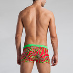 Fern Patterned Swimming Boxers // Red (L)