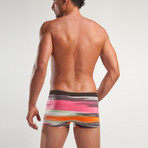 Striped Swimming Boxers // Pink + Orange (S)