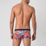 Tropical Patterned Swimming Boxers // Orange + Red (M)