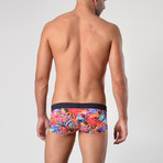 Tropical Patterned Swimming Trunks // Orange + Red (L)