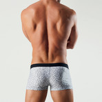 Square Patterned Swimming Boxers // Gray (S)