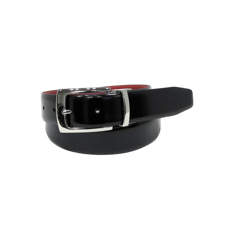 Hockney Reversible Belt // Black + Red (32)