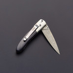 Woolly Mammoth Tooth Liner Lock Knife // Natural (Damascus Steel)