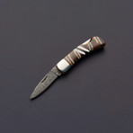 Woolly Mammoth Tooth Collection // 3" Damascus Lockback Knife