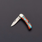 Lockback // Vein Turquoise Collection (Damascus Steel)