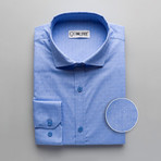 Patterned Slim Fit Dress Shirt // Blue Dots (S)
