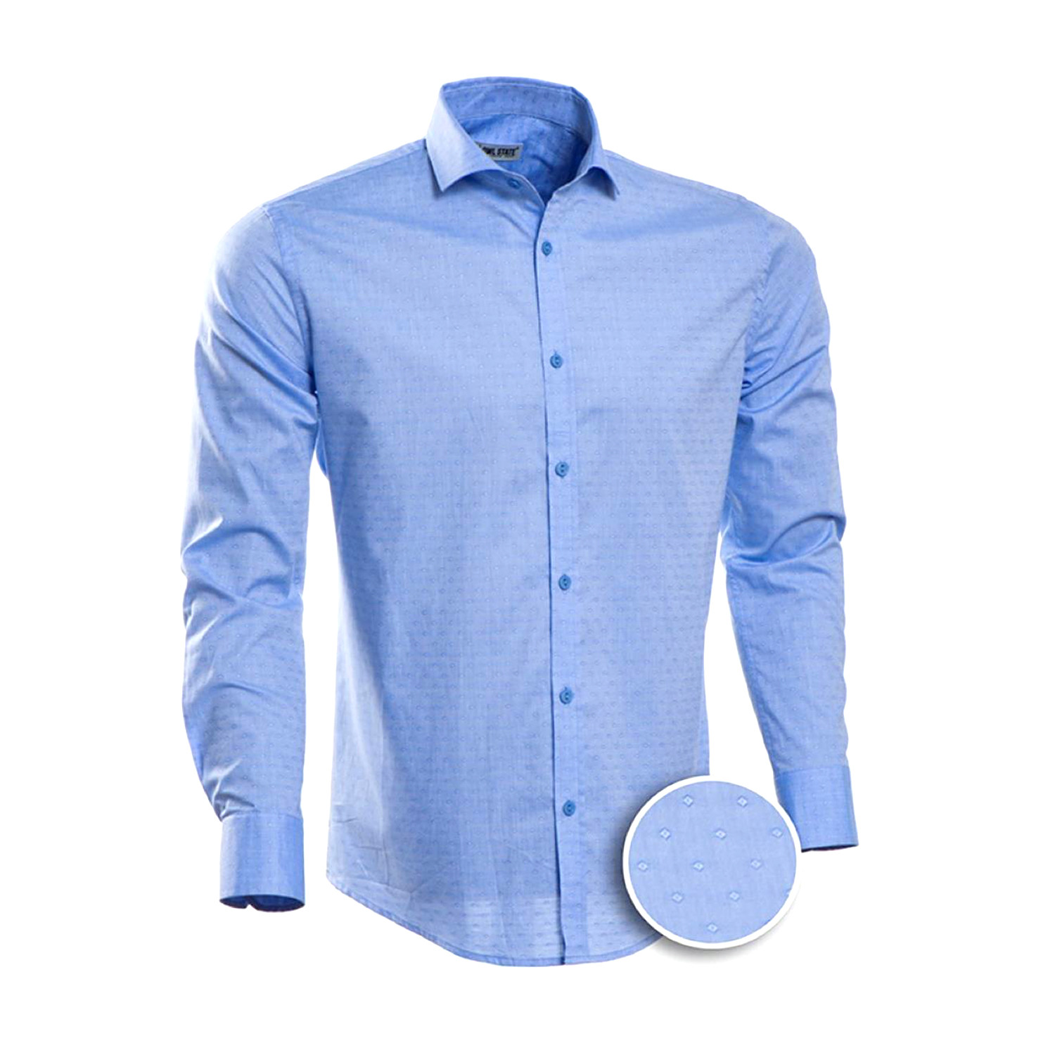 Patterned Slim Fit Dress Shirt // Blue Dots (S) - Owl State - Touch of ...
