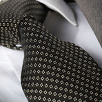 Square Silk Neck Tie // Black + White