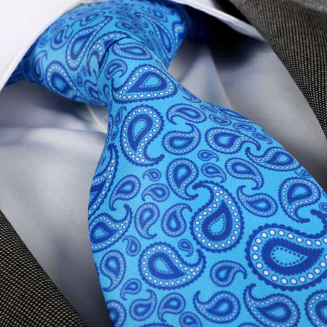 Paisley Silk Neck Tie // All Blue