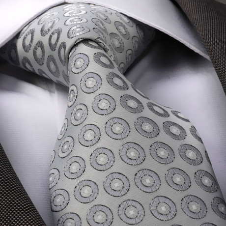 Circle Silk Neck Tie // Gray