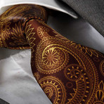 Paisley Silk Neck Tie // Gold