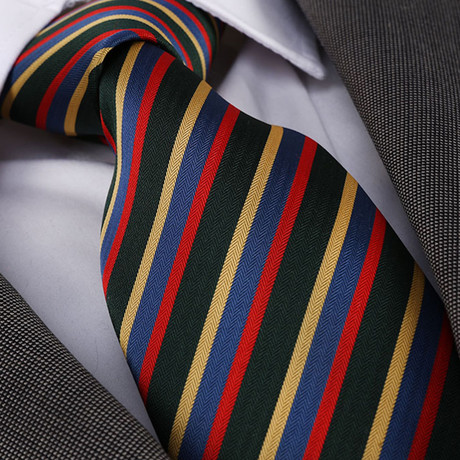 Multi-Striped Silk Neck Tie // Blue + Black