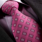 Squares Silk Neck Tie // Pink