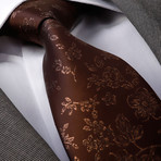 Paisley Silk Neck Tie // Metallic Brown