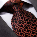 Silk Neck Tie // Tiger Orange + Black