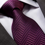 Diagonal Silk Neck Tie // Violet Purple + Black