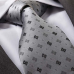 Metallic Silk Neck Tie // Silver + Gray + Black