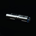 A4T Titanium 550 Lumens USB Rechargeable Keychain Flashlight (Natural Ti + Blue/Green)