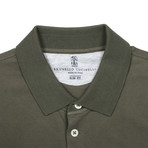 Slim Fit Polo Shirt // Green + Gray (XS)