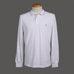 Slim Fit Long Sleeve Polo Shirt // White (XS)