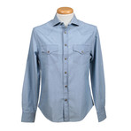 Leisure Fit Long Sleeve Denim Shirt II // Blue (XS)