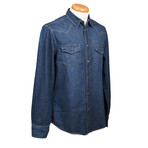 Slim Fit Long Sleeve Denim Shirt // Blue (L)