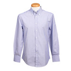 Brunello Cucinelli // Slim Fit Long Sleeve Shirt II // Textured Blue (M)