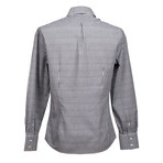 Brunello Cucinelli // Slim Fit Long Sleeve Shirt // Striped Dark Gray (M)