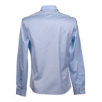 Brunello Cucinelli // Leisure Fit Long Sleeve Shirt V // Blue (M)