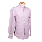 Brunello Cucinelli // Slim Fit Plaid Long Sleeve Shirt III // Pink (2XL)