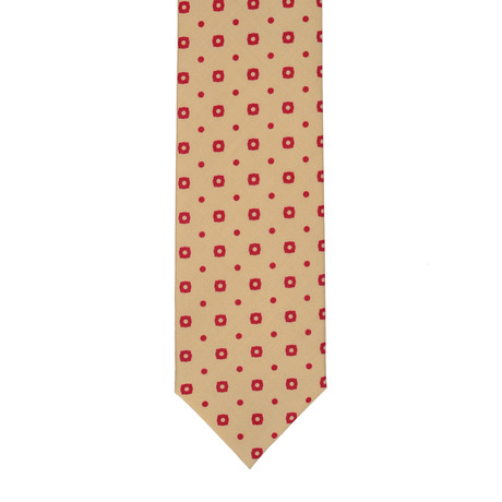 Barbutti // Patterned Tie // Cream + Red
