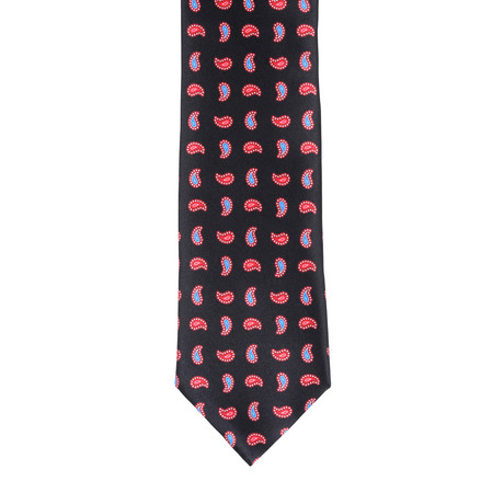 Brioni Paisley Tie // Black + Red