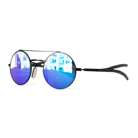 Model 10.03 Mirror Sunglasses // Matte Black + Amber Polarized + Indigo Mirror