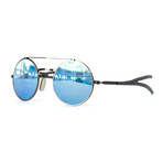 Model 10.03 Mirror Sunglasses // Antique Pewter + Amber Polarized + Skyblue Mirror