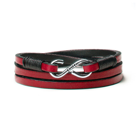 Leather Wrap Bracelet // Red (Small)