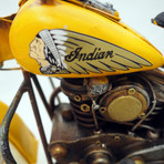 50's Indian Chief // Handmade Metal Yellow Motorcycle