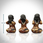 Buddha See, Hear + Say No Evil // Set Of 3 // Fine Art Statues