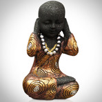 Buddha See, Hear + Say No Evil // Set Of 3 // Fine Art Statues