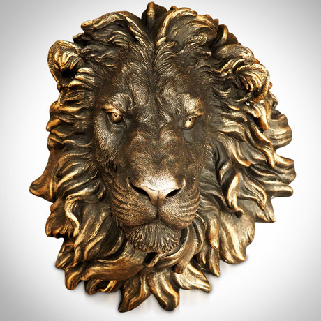 Lion Head // Cast Bronze Wall Statue