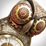 Steampunk Owl Clock // Cast Bronze Statue