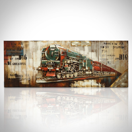 Train 3D Art // Wood Plank Oil Painting