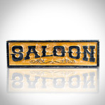 Vintage Wild Wild West Saloon // Carved Wood Sign